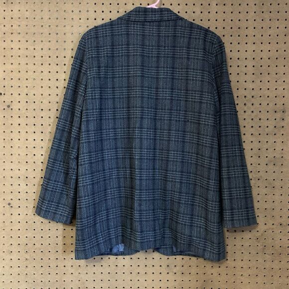 Vintage Blazer Jacket Academia Preppy Old Money Sag Harbor Plaid Wool Blend 12 - Picture 3 of 4